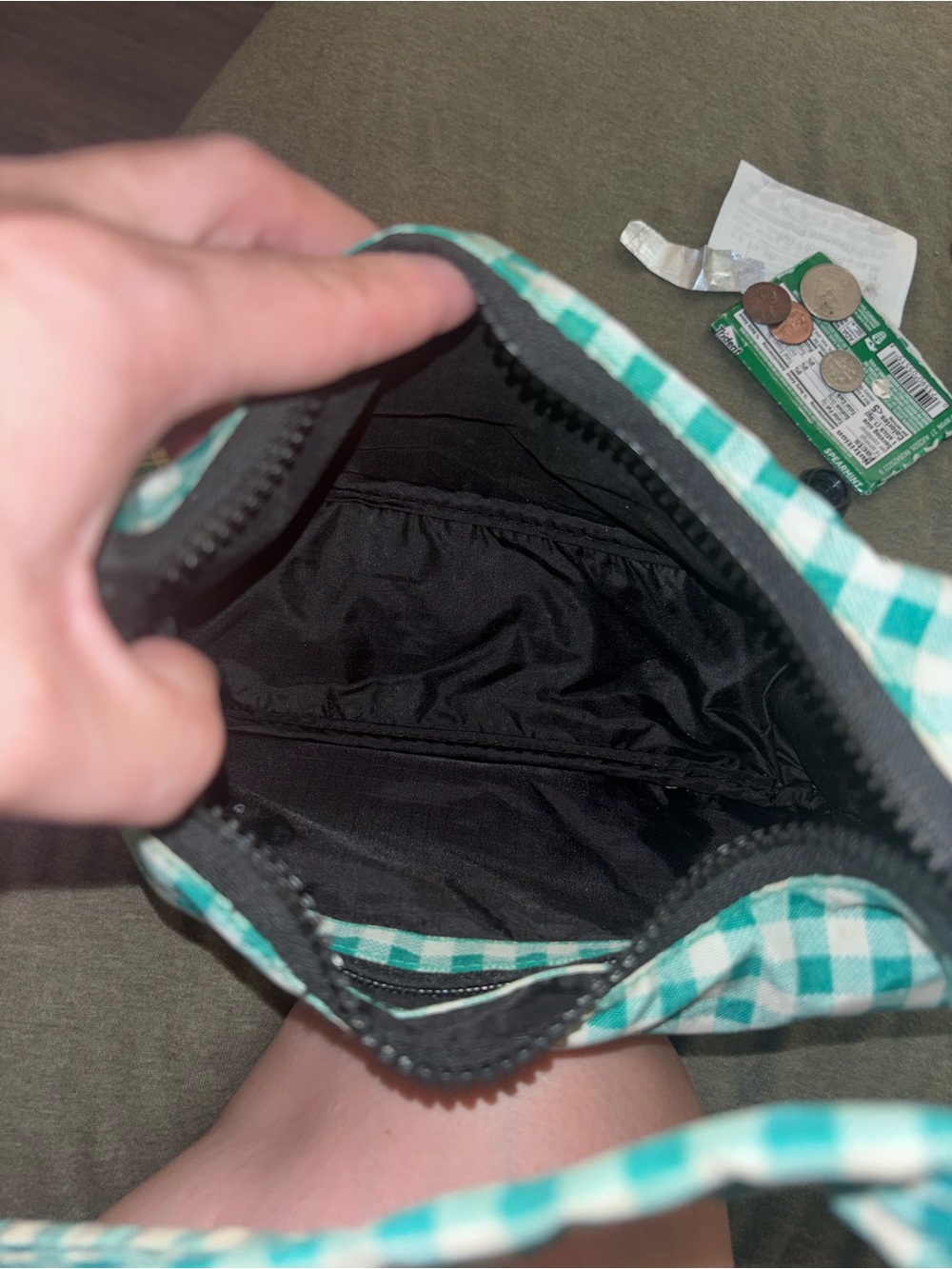 Baggu Green Gingham Shoulder Bag - Women - Picture 3 of 3